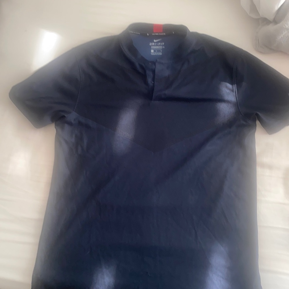 Tiger wood collection no collar golf navy blue golf shirt